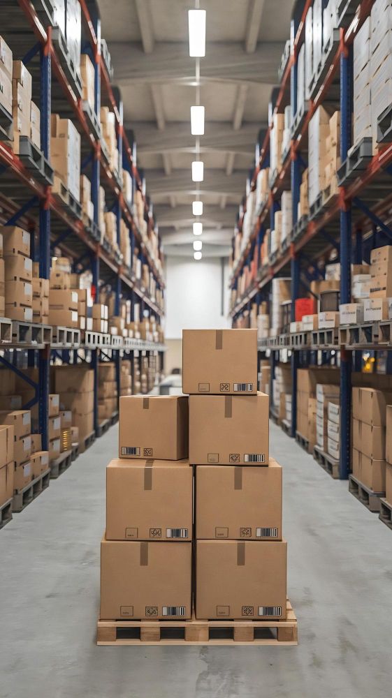 Cajas listas para despachar en el almacén