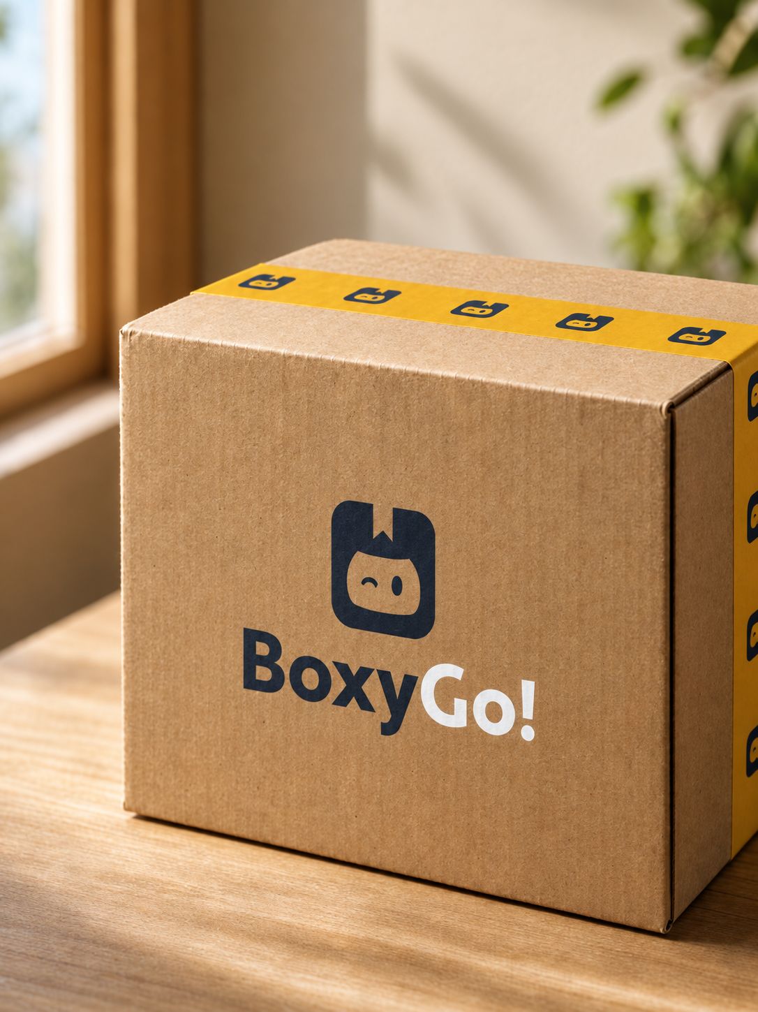Caja kraft de BoxyGo! lista para su entrega
